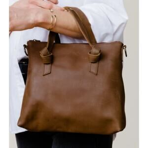 Elegant Brown Leather Tote Bag